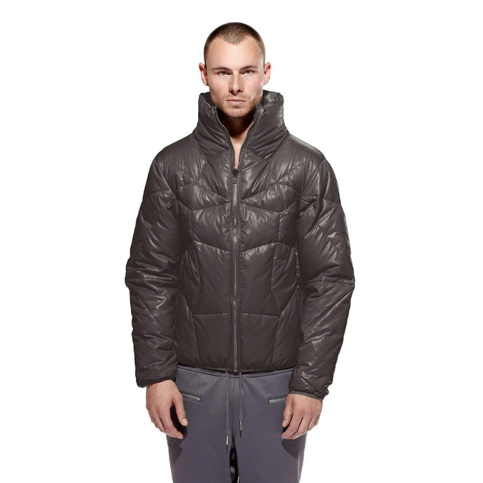 THE GOOSE DOWN PUFFER - GREY BLACK
